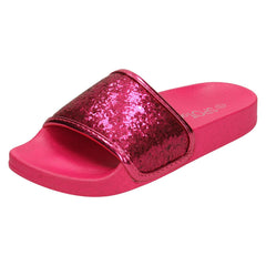 Girls Spot On Glitter Vamp Sliders
