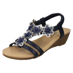 Ladies Savannah Mid Wedge Slingback Sandals