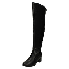 Ladies Spot On Wide Fitting Knee High Boots F51088