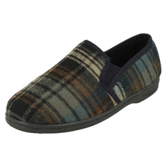 Mens Slippers Checked Pattern Full Slipper Noah