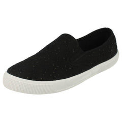 Ladies Spot On Slip On Plimsolls