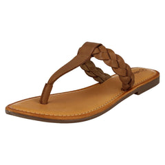 Ladies Leather Collection Braided Toepost Sandals
