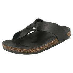 Ladies Spot On Open Toe Cork Effect Flatform Sandal