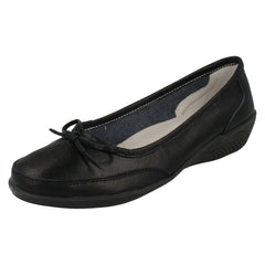 Ladies Eaze Flat Bow Vamp Casual Slip On Ballerina
