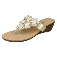 Ladies Savannah Mid Wedge Toepost Sandals