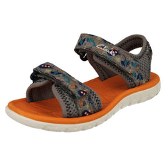 Childrens Clarks Pattern Detailed Adjustable Sandals Surfing Tide