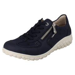 Womens Rieker Extra Wide Detailed Lace Up Trainers With Side Zip 59501