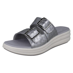 Ladies Clarks Cloudsteppers Woven Mule Sandals Drift Buckle