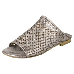 Ladies Savannah Flat Punched Upper Mule Sandals