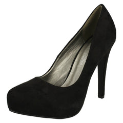 Ladies Spot On High Heel Platform Court Shoes