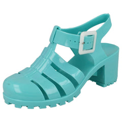 Girls Spot On Heeled Jelly Shoes H3042