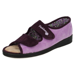 Ladies Padders Wide Fitting Open Toe Slippers - Lydia