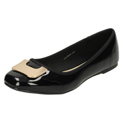 Ladies Spot On Flat Ballerina Shoes