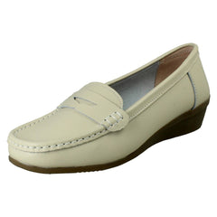 Ladies Down To Earth Wide Fit Wedge Heel Casual Shoes F3124