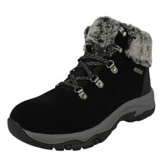Ladies Skechers Faux Fur Cuffed Waterproof Ankle Boots Falls Finest 167178