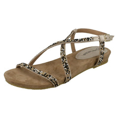 Ladies Leather Collection Diamante X Strap Sandals