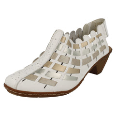Ladies Rieker Sling Back Shoes With Woven Detail 46778