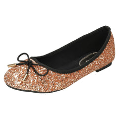 Ladies Anne Michelle Glittery Ballerina Shoes