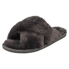 Ladies Clarks Cross Detailed Mule Slippers Dream Lux