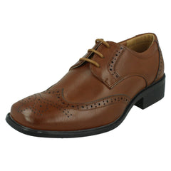 Boys Spot On Low Heel Lace Up Brogue School Shoes N1156