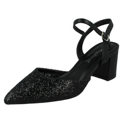 Ladies Anne Michelle Mid Block Heel Closed Toe Sandals F90123