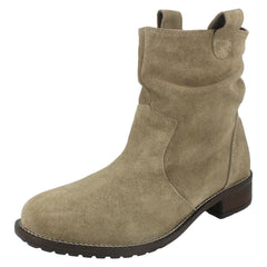 Ladies Leather Collection Mid Heel Slouch Boots