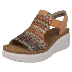 Ladies Rieker Antistress Woven Wedge Sandals 69172
