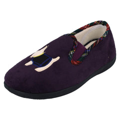 Ladies Padders Wide Fitting Slippers With Dog Detail Dandie