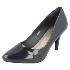 Ladies Spot On Patent Court Shoes