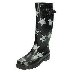 Ladies Spot On Star Print Wellington Boots