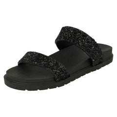 Ladies Spot On Slip On Sandals