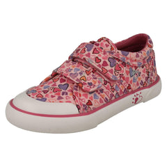 Girls Startrite Machine Washable Heart Detailed Canvas Shoe Loveheart