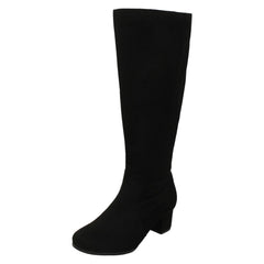 Ladies Spot On Extra Wide Fitting Knee High Boots F51131