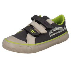 Boys Clarks Dinosaur Canvas Shoes Foxing Stomp