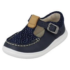 Girls Clarks Polka Dot Detailed T-Bar Shoes Cloud Rosa T
