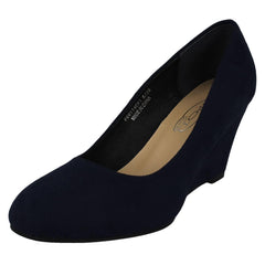 Ladies Spot On Elegant Wedge Heeled Court Shoes F90114