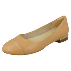Ladies Clarks Flat Ballerina Shoes Festival Gold