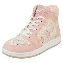 Girls Pineapple High Top Lace Up Trainers H2717