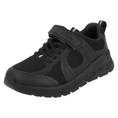 Boys Clarks Hook and Loop/Lace Up School Shoes Selva Edge