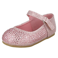 Girls Savannah Flat Diamante Shoes
