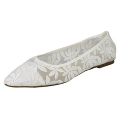 Ladies Spot On Flowery Ballerinas