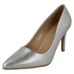 Ladies Spot On High Heeled Evening Court Shoes F90113