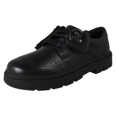Girls Clarks Leather Removable Heart Charm Brogue Lace Up School Shoes Lorcam Lace