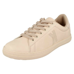 Ladies Spot On Flat Lace Up Slimline Pumps