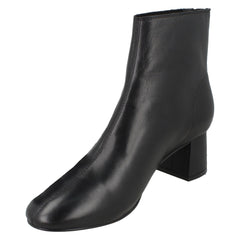 Ladies Leather Collection Mid Heel Ankle Boots F51135
