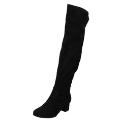Ladies Spot On Wide Fitting Knee High Boots F51088