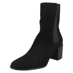 Ladies Spot On Chunky Blocked Heel Ankle Boots F51128
