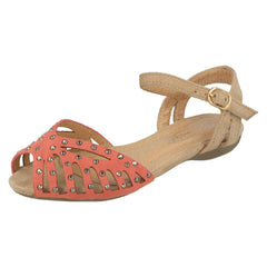 Girls Spot On Peep Toe Sandals