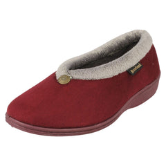 Ladies Rosebank Memory Foam Wedge Heeled Slippers Sandra