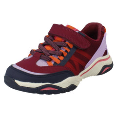 Kids Clarks Vegan Colour-Pop Sports Trainers - Feather Track